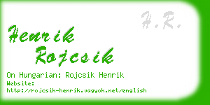 henrik rojcsik business card